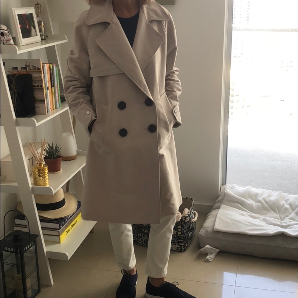 Mango Light cream oversized trench coat size S